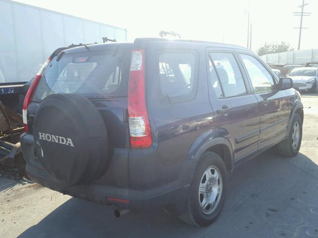 JHLRD68526C012997 - 2006 HONDA CR-V LX BLUE photo 4