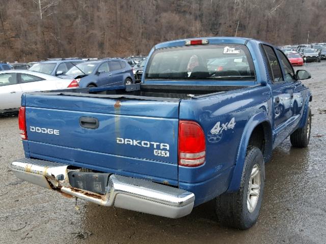 1D7HG48N53S248989 - 2003 DODGE DAKOTA QUA BLUE photo 4