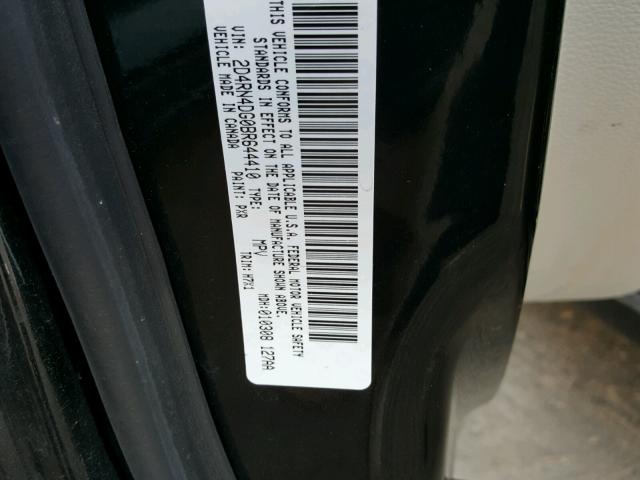 2D4RN4DG0BR644410 - 2011 DODGE GRAND CARA BLACK photo 10