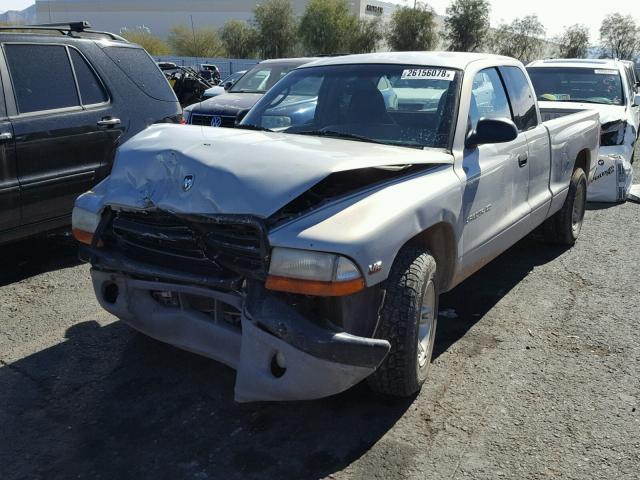 1B7GL22X5YS519587 - 2000 DODGE DAKOTA GRAY photo 2