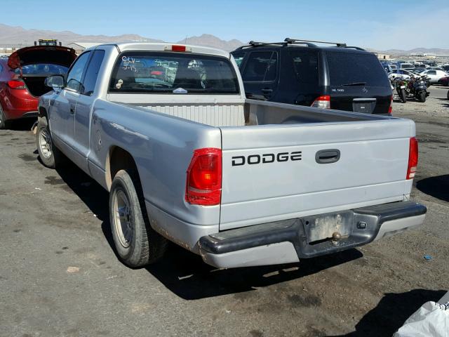 1B7GL22X5YS519587 - 2000 DODGE DAKOTA GRAY photo 3