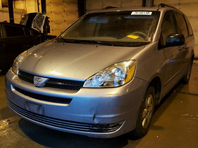 5TDZA23C75S363437 - 2005 TOYOTA SIENNA CE BLUE photo 2