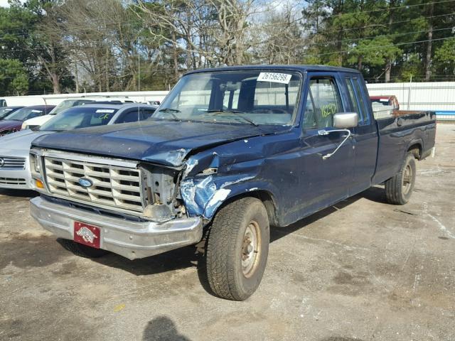 1FTHX2517GKB96707 - 1986 FORD F250 BLUE photo 2