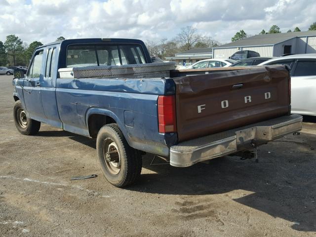 1FTHX2517GKB96707 - 1986 FORD F250 BLUE photo 3