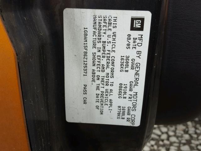 1G8AM15F86Z125371 - 2006 SATURN ION LEVEL 橙色 照片 10