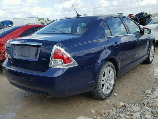 3FAHP08Z57R169853 - 2007 FORD FUSION SEL BLUE photo 4