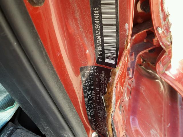 KNADM4A32E6414145 - 2014 KIA RIO LX Կարմիր լուսանկար 10