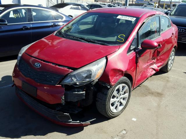 KNADM4A32E6414145 - 2014 KIA RIO LX RED photo 2