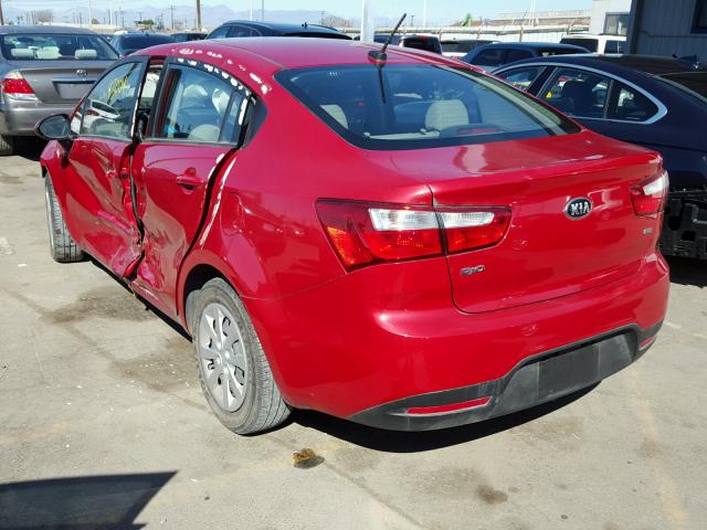 KNADM4A32E6414145 - 2014 KIA RIO LX RED photo 3