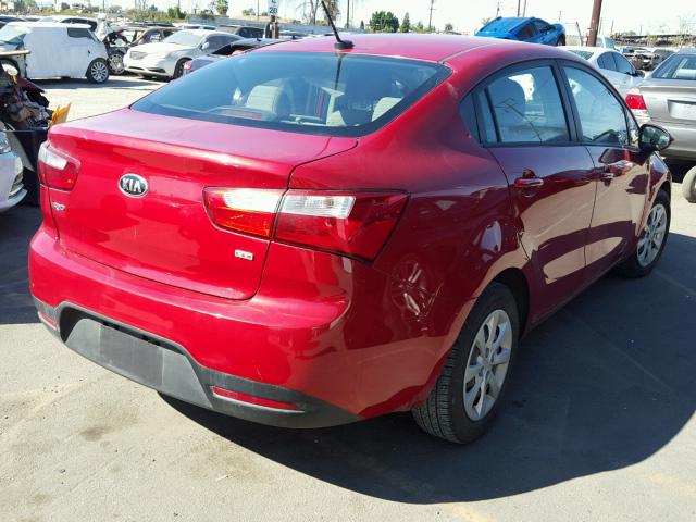 KNADM4A32E6414145 - 2014 KIA RIO LX RED photo 4