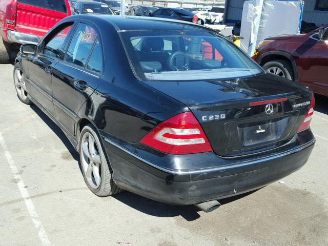 WDBRF40J95F658702 - 2005 MERCEDES-BENZ C 230K SPO BLACK photo 3