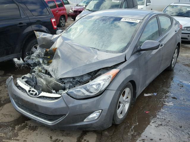 5NPDH4AE8DH396666 - 2013 HYUNDAI ELANTRA GL GRAY photo 2