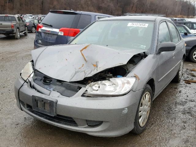 2HGES16594H622396 - 2004 HONDA CIVIC LX GRAY photo 2