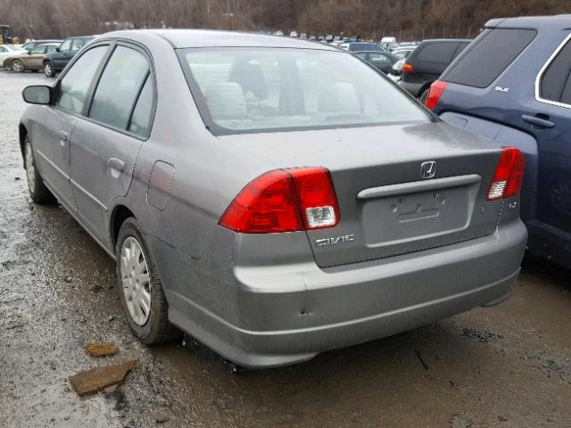 2HGES16594H622396 - 2004 HONDA CIVIC LX GRAY photo 3