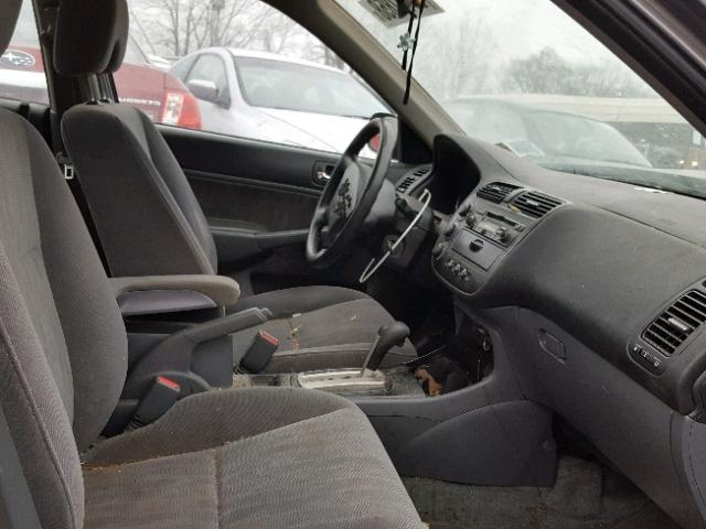 2HGES16594H622396 - 2004 HONDA CIVIC LX GRAY photo 5