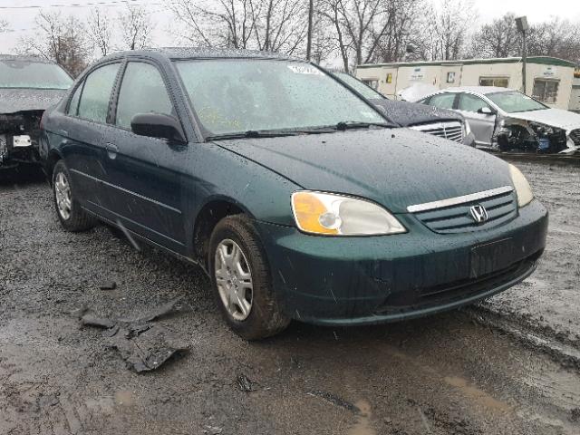 2HGES16572H575012 - 2002 HONDA CIVIC LX GREEN photo 1