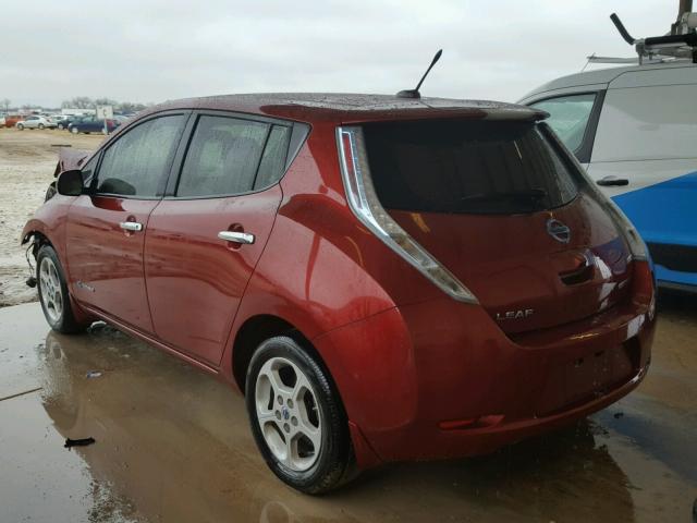 1N4AZ0CP9DC424399 - 2013 NISSAN LEAF S MAROON photo 3