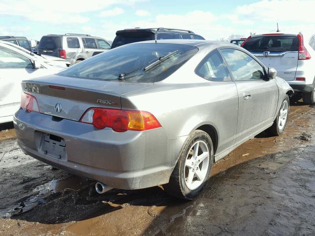 JH4DC53032C042597 - 2002 ACURA RSX TYPE-S GRAY photo 4