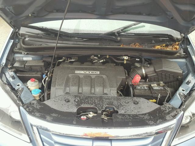 5FNRL3H5XAB093449 - 2010 HONDA ODYSSEY EX BLUE photo 7