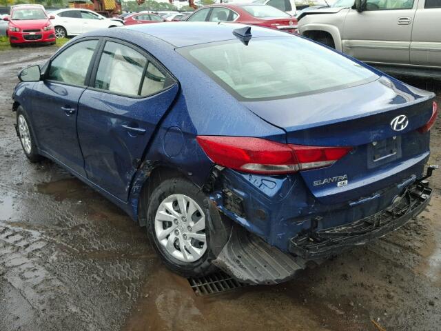 5NPD74LF0HH152900 - 2017 HYUNDAI ELANTRA SE BLUE photo 3