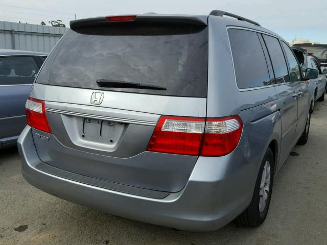 5FNRL387X7B102354 - 2007 HONDA ODYSSEY EX BLUE photo 4