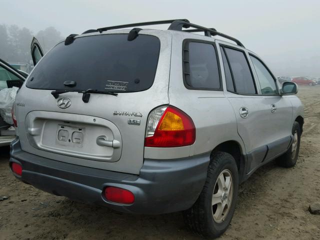 KM8SC13E24U600767 - 2004 HYUNDAI SANTA FE G SILVER photo 4