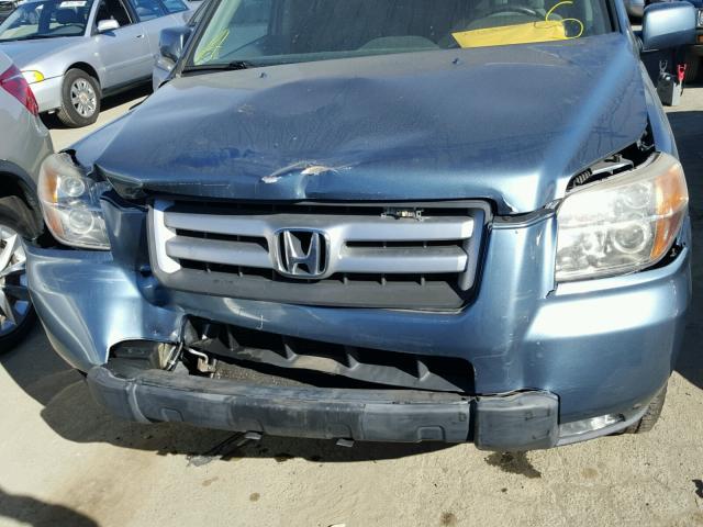 5FNYF28428B013494 - 2008 HONDA PILOT EX BLUE photo 7