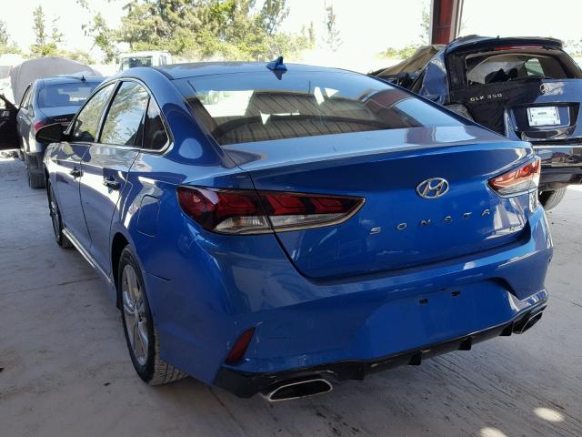 5NPE34AF1JH624742 - 2018 HYUNDAI SONATA SPO BLUE photo 3