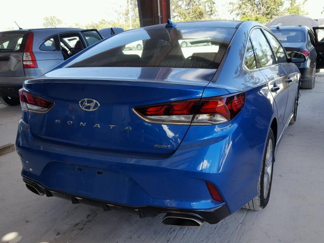 5NPE34AF1JH624742 - 2018 HYUNDAI SONATA SPO BLUE photo 4
