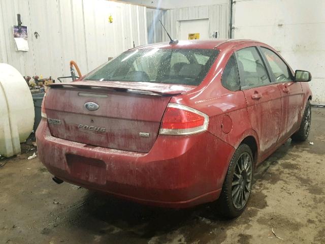 1FAHP36N39W106784 - 2009 FORD FOCUS SES RED photo 4