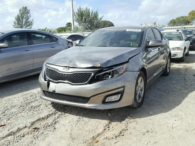 5XXGM4A70FG445836 - 2015 KIA OPTIMA LX GRAY photo 2