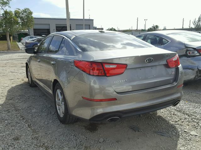 5XXGM4A70FG445836 - 2015 KIA OPTIMA LX GRAY photo 3