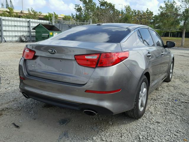 5XXGM4A70FG445836 - 2015 KIA OPTIMA LX GRAY photo 4