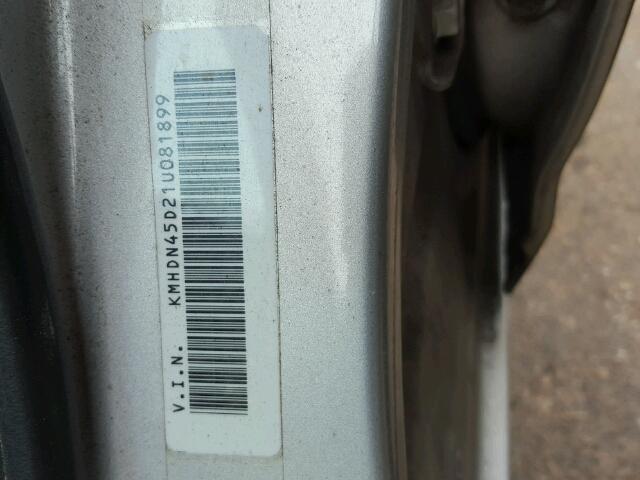 KMHDN45D21U081899 - 2001 HYUNDAI ELANTRA GL SILVER photo 10