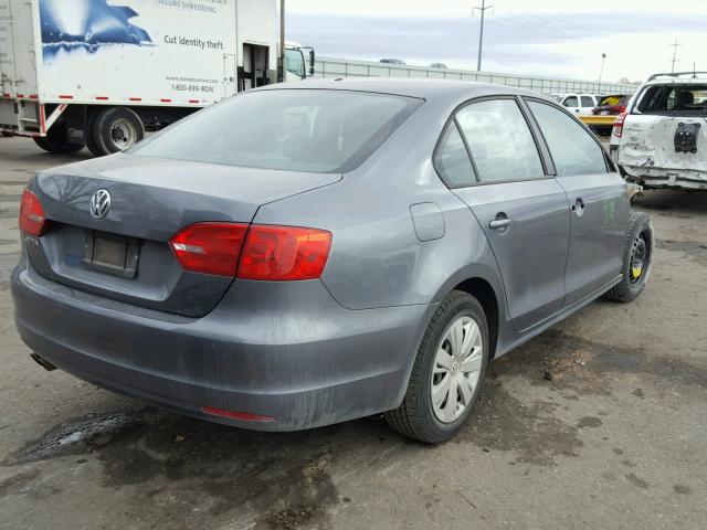 3VW2K7AJ1CM385067 - 2012 VOLKSWAGEN JETTA BASE ნაცრისფერი ფოტო 4