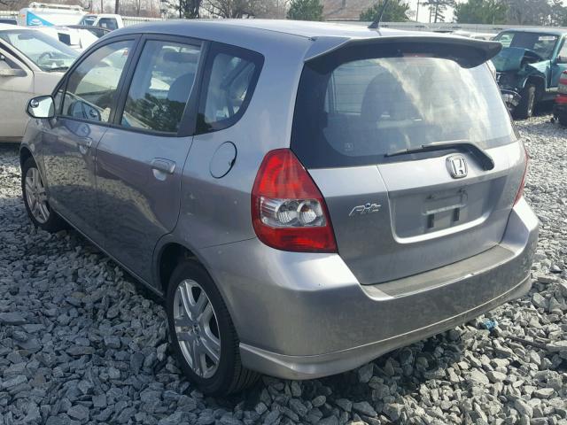 JHMGD37697S036328 - 2007 HONDA FIT S GRAY photo 3