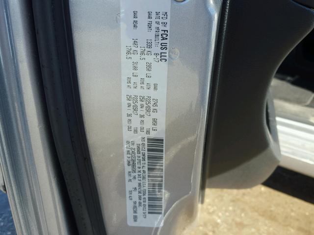 2C4RDGEG8HR860305 - 2017 DODGE GRAND CARA SILVER photo 10