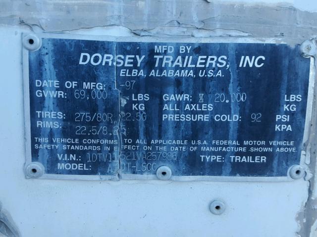 1DTV11521VA257986 - 1997 DORS 53 FOOT TR WHITE photo 10