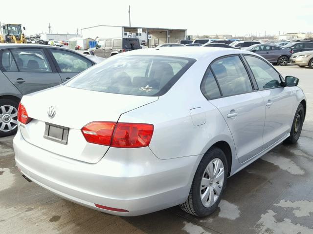 3VW2K7AJ2CM385305 - 2012 VOLKSWAGEN JETTA BASE ვერცხლისფერი ფოტო 4
