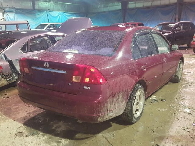 1HGES26722L003923 - 2002 HONDA CIVIC EX MAROON photo 4