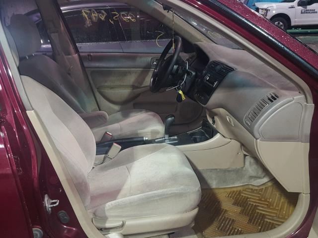 1HGES26722L003923 - 2002 HONDA CIVIC EX MAROON photo 5