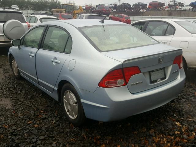 JHMFA36268S009849 - 2008 HONDA CIVIC HYBR BLUE photo 3