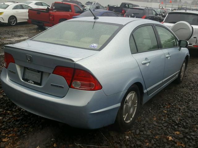 JHMFA36268S009849 - 2008 HONDA CIVIC HYBR BLUE photo 4