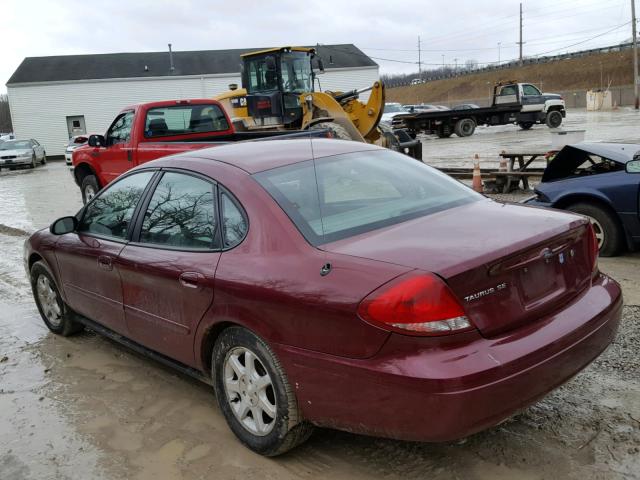 1FAFP56U37A144360 - 2007 FORD TAURUS SEL RED photo 3