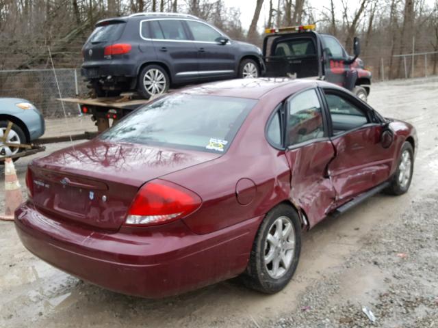 1FAFP56U37A144360 - 2007 FORD TAURUS SEL RED photo 4