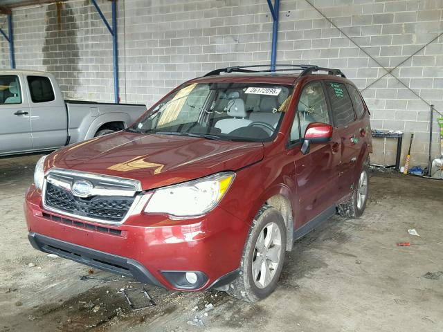 JF2SJAGC5EH423629 - 2014 SUBARU FORESTER 2 BURGUNDY photo 2