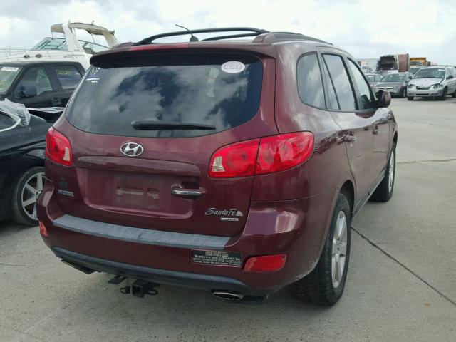 5NMSH13E07H030379 - 2007 HYUNDAI SANTA FE S BURGUNDY photo 4