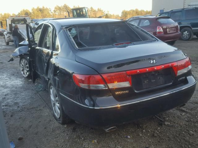 KMHFC46F56A039007 - 2006 HYUNDAI AZERA SE BLACK photo 3