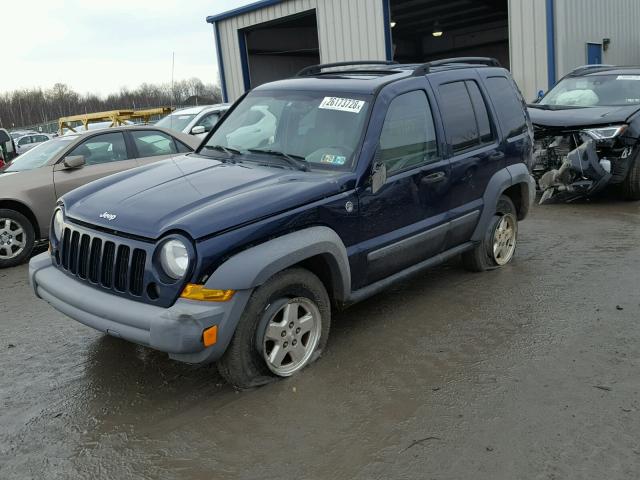 1J8GL48K45W721390 - 2005 JEEP LIBERTY SP BLUE photo 2