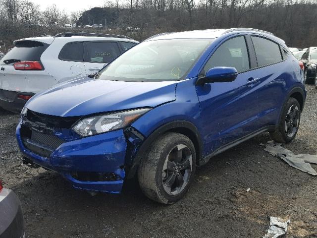 3CZRU6H77JM701224 - 2018 HONDA HR-V EXL BLUE photo 2